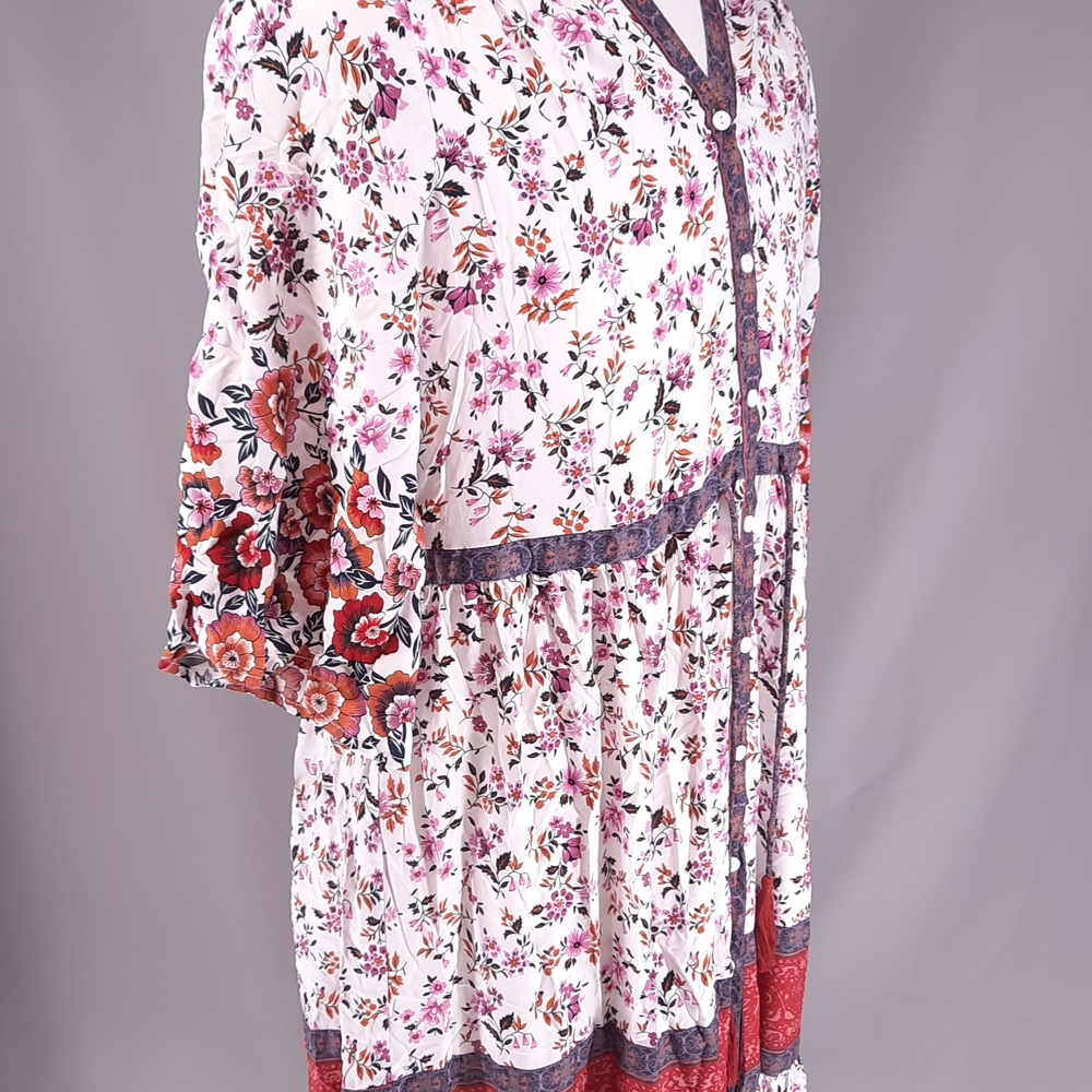 NWT Boho Midi Dress XL 16/18 Drawstring Waist with Tassels R. Yiposha - Picture 8 of 12